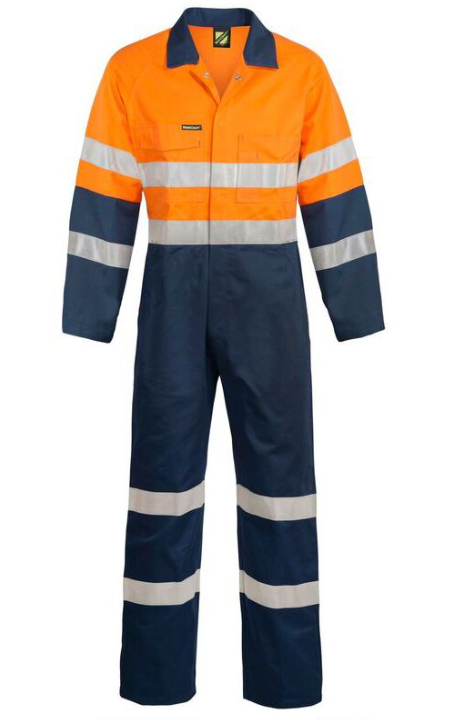 Hi-Vis Cotton Coveralls With Reflective Tape